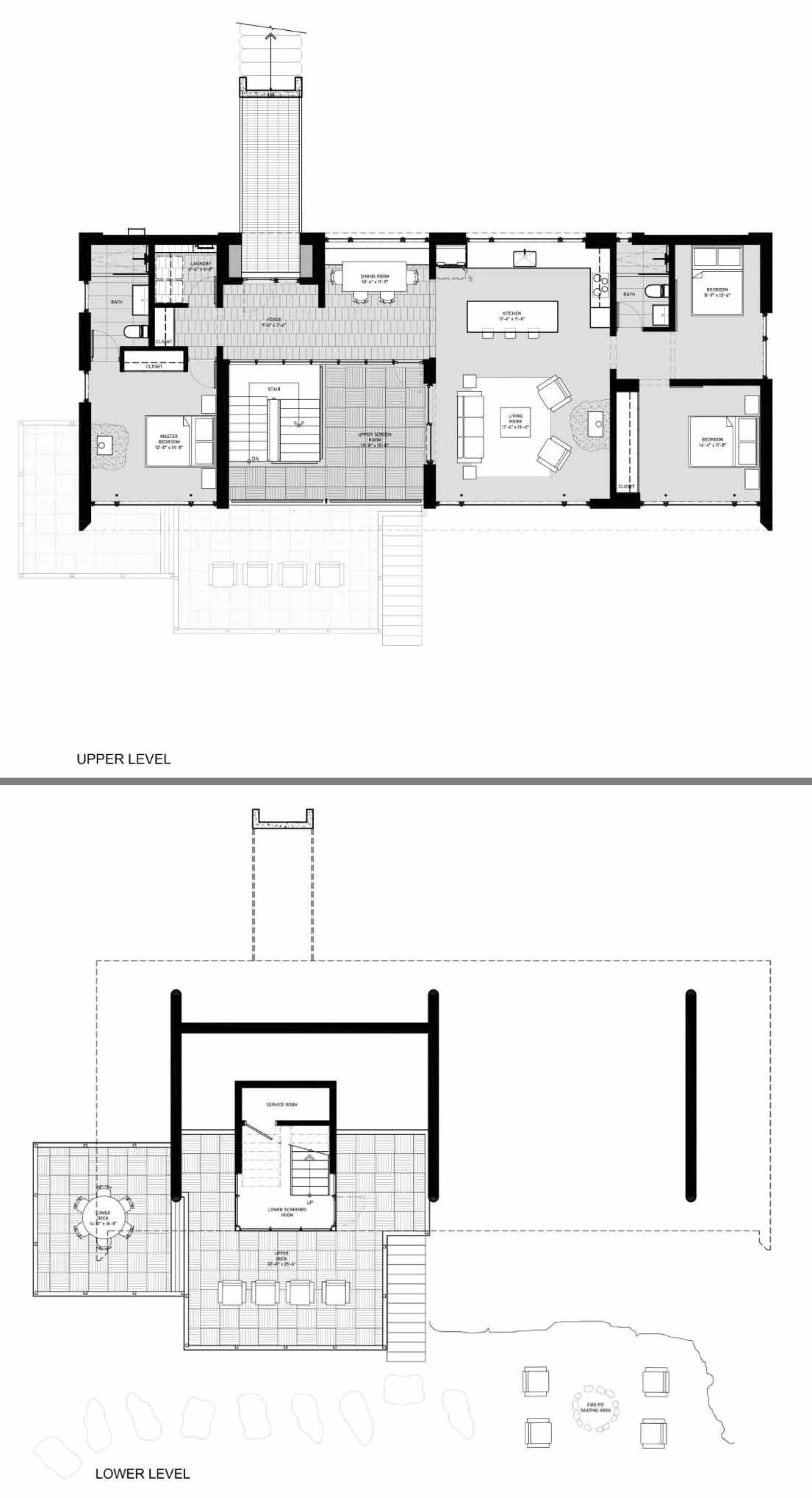 The floor plan of a modern lakehouse.