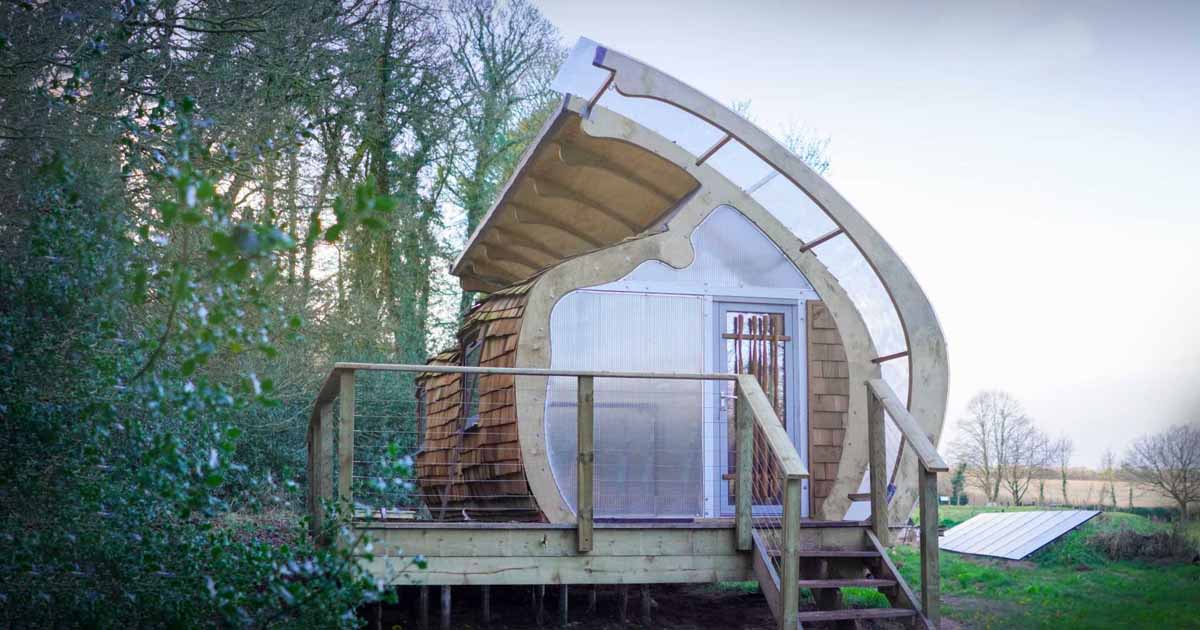 This Small Shingle Clad Cabin Has An Organic Shape