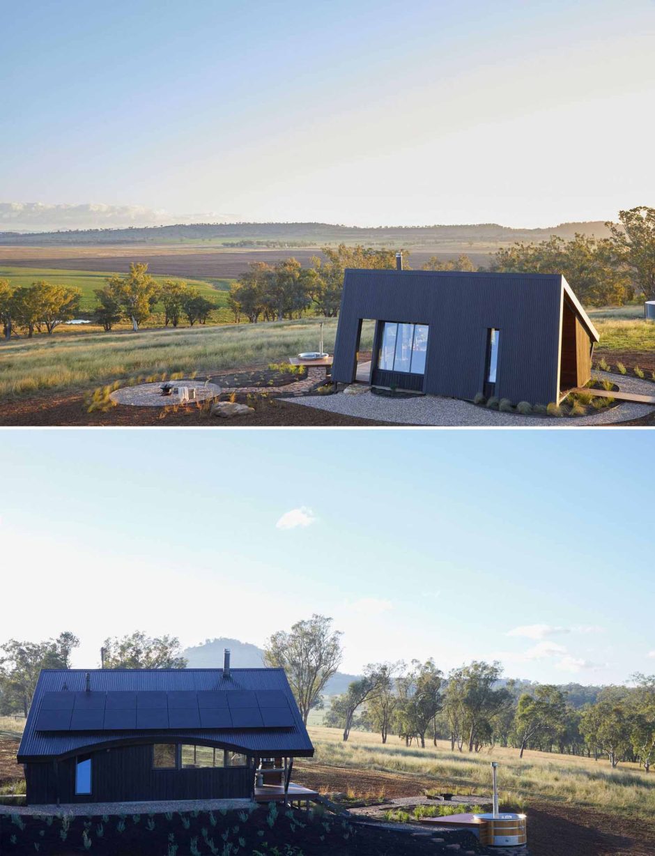 Image showcasing A Metal Roof Wraps Around This Off-Grid Cabin To Protect It From The ...