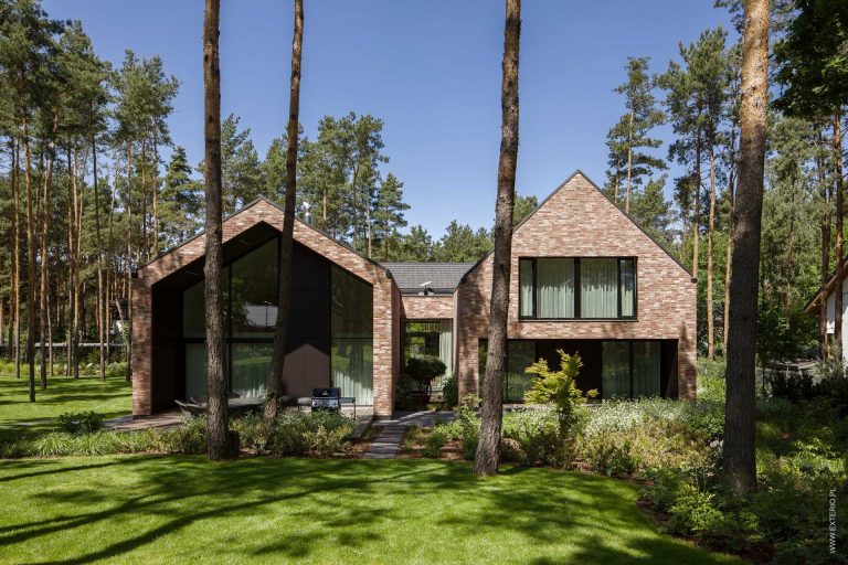 A Modern Brick Home Designed Around The Original Placement Of Trees
