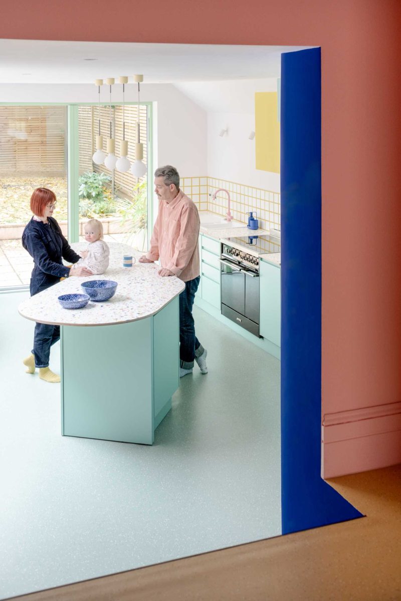 Glazed Pink Tiles Cover This New Home Addition