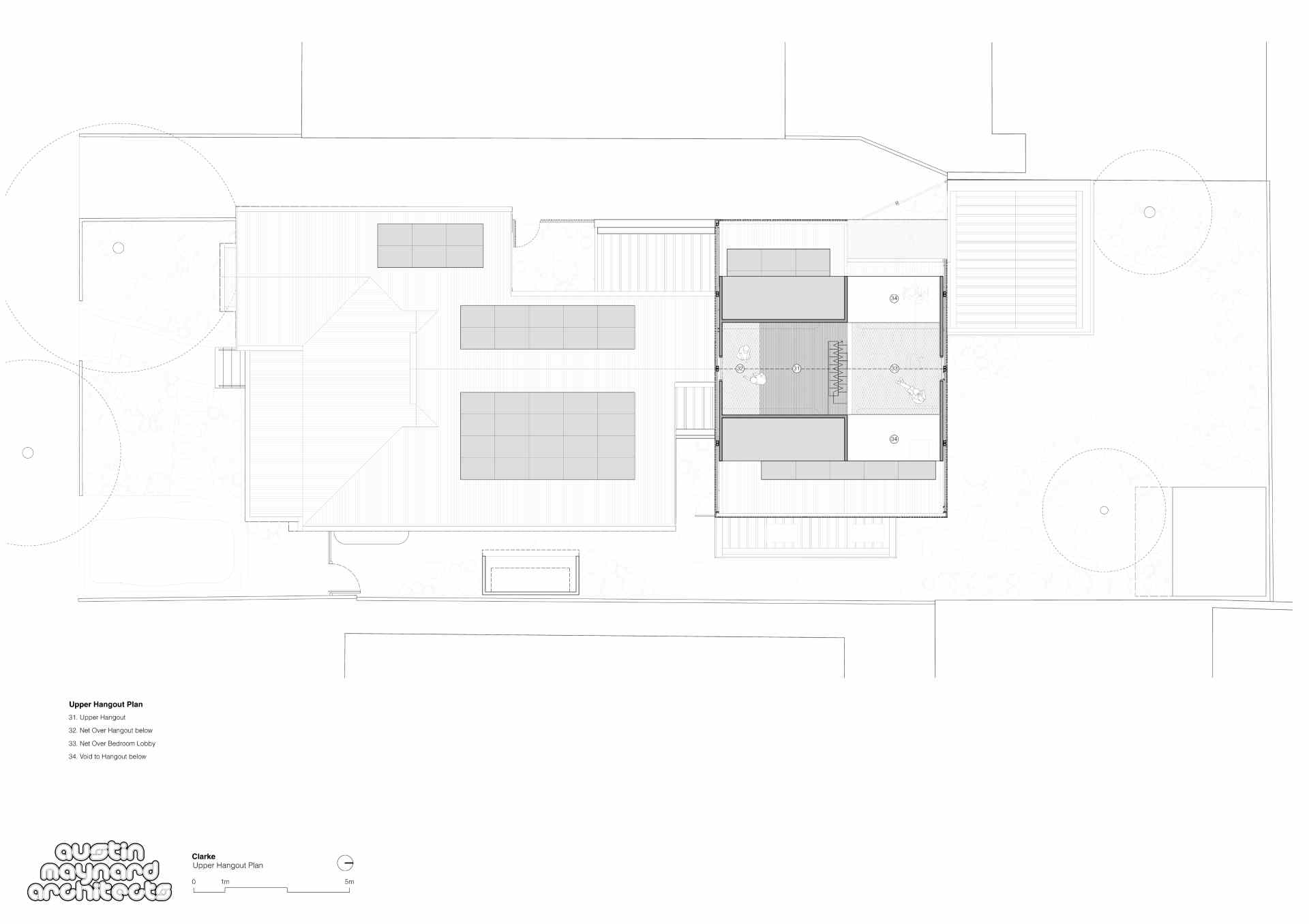 Architectural drawings of a home that received a modern rear addition.