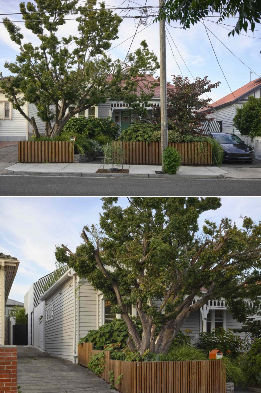 A single-storey weatherboard cottage they completed in Australia.