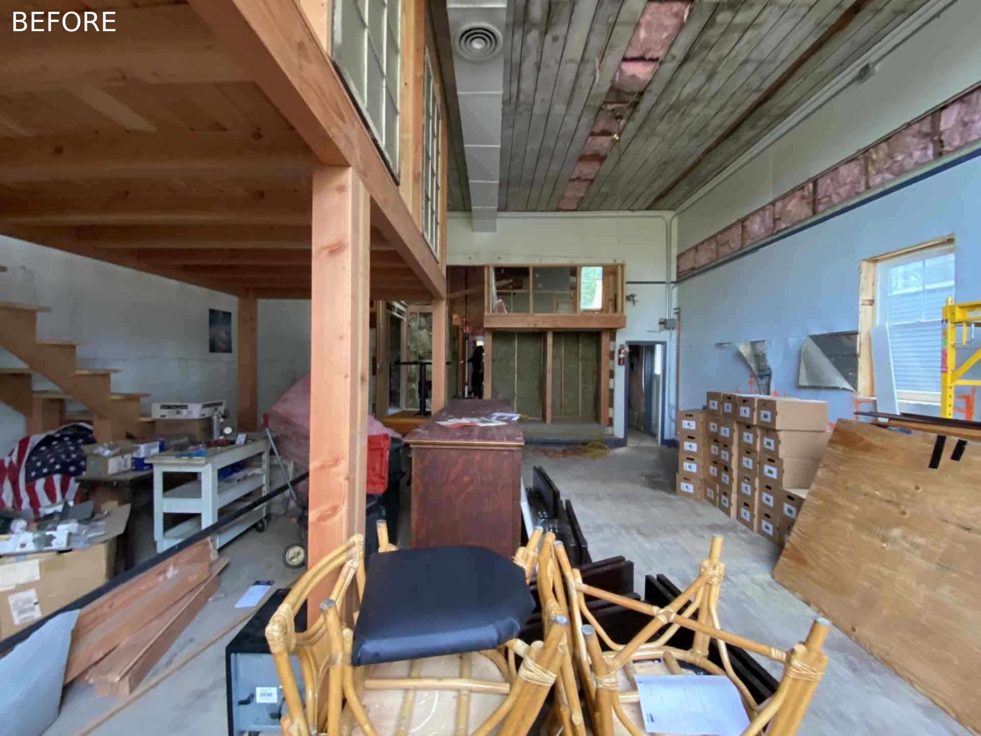 Before photo - a church / art studio transformed into a 2 bedroom home.
