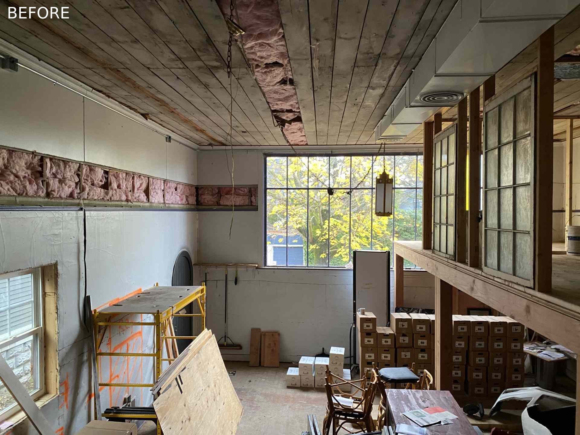 Before photo - a church / art studio transformed into a 2 bedroom home.
