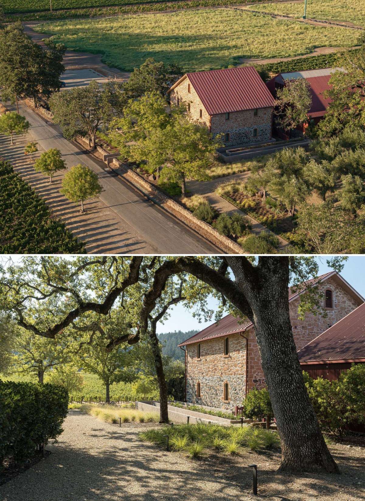 In the heart of St. Helena, California, a historic 2,000-square-foot stone building has been reimagined as a wine tasting room that captures the essence of both European refinement and Napa Valley’s rustic charm.