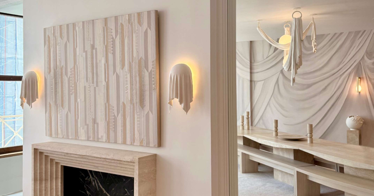 This Wall Light Looks Like Draped Fabric, but It’s Solid Plaster