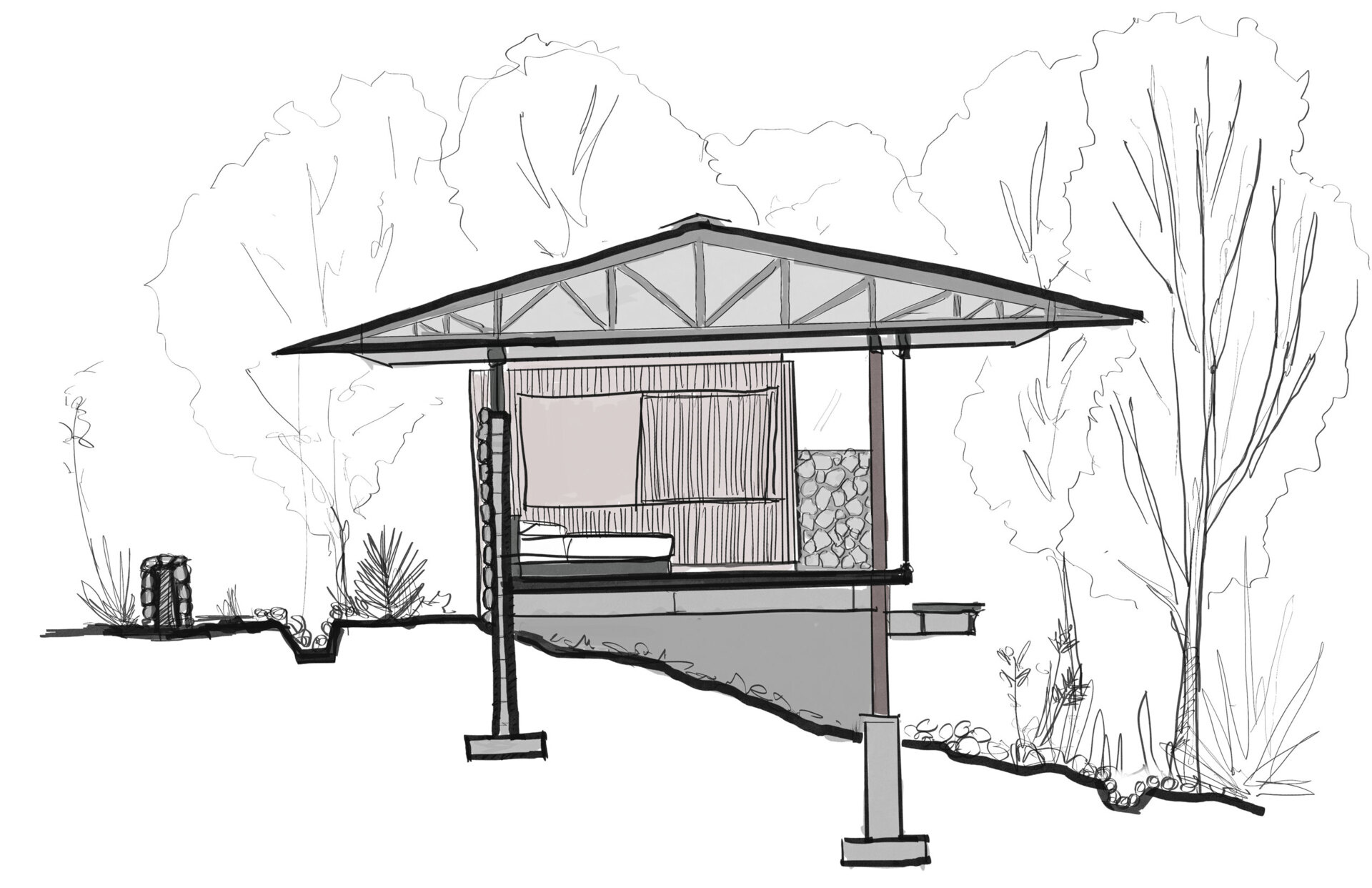 Architectural drawings of a treetop retreat in Costa Rica.