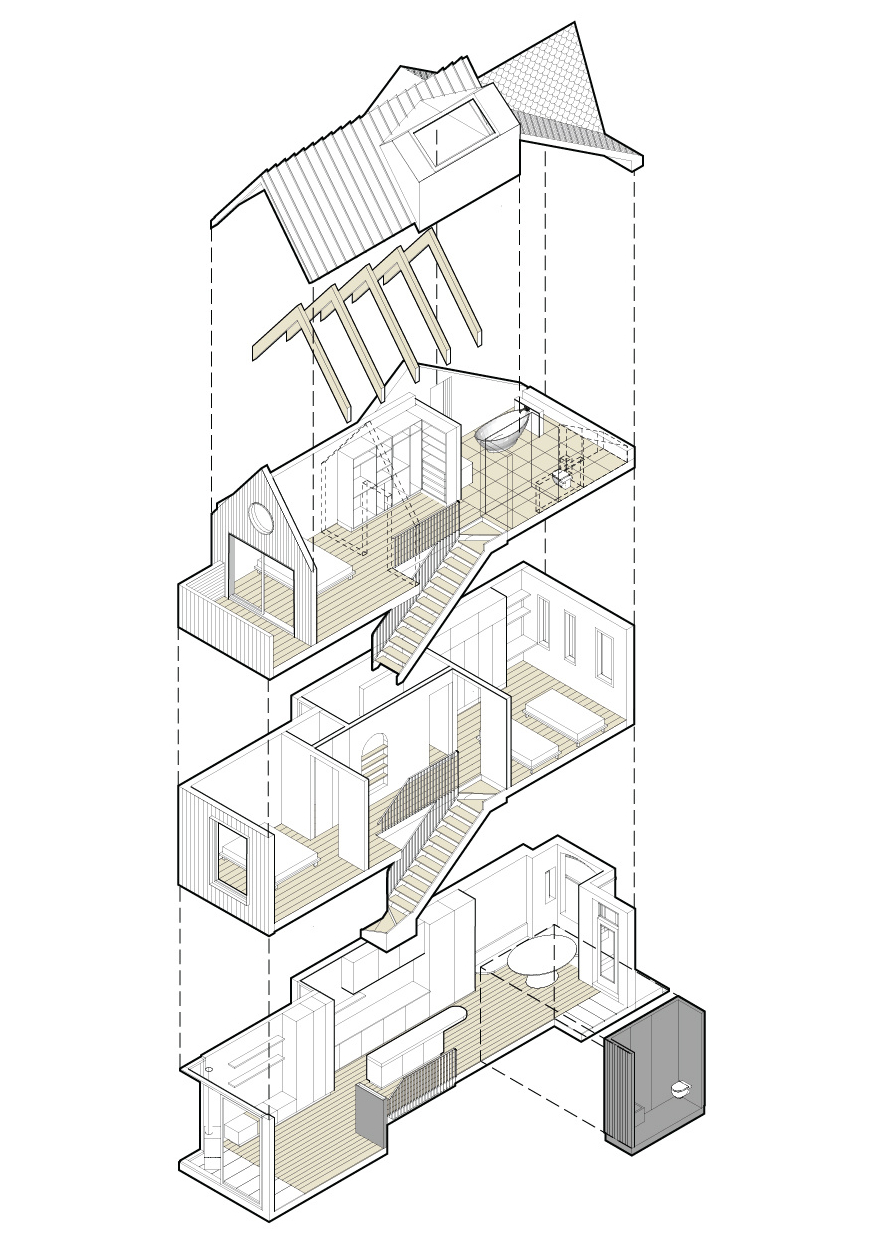 Get a behind-the-scenes look at the floor plans and drawings that shape this light-filled modern Victorian home.