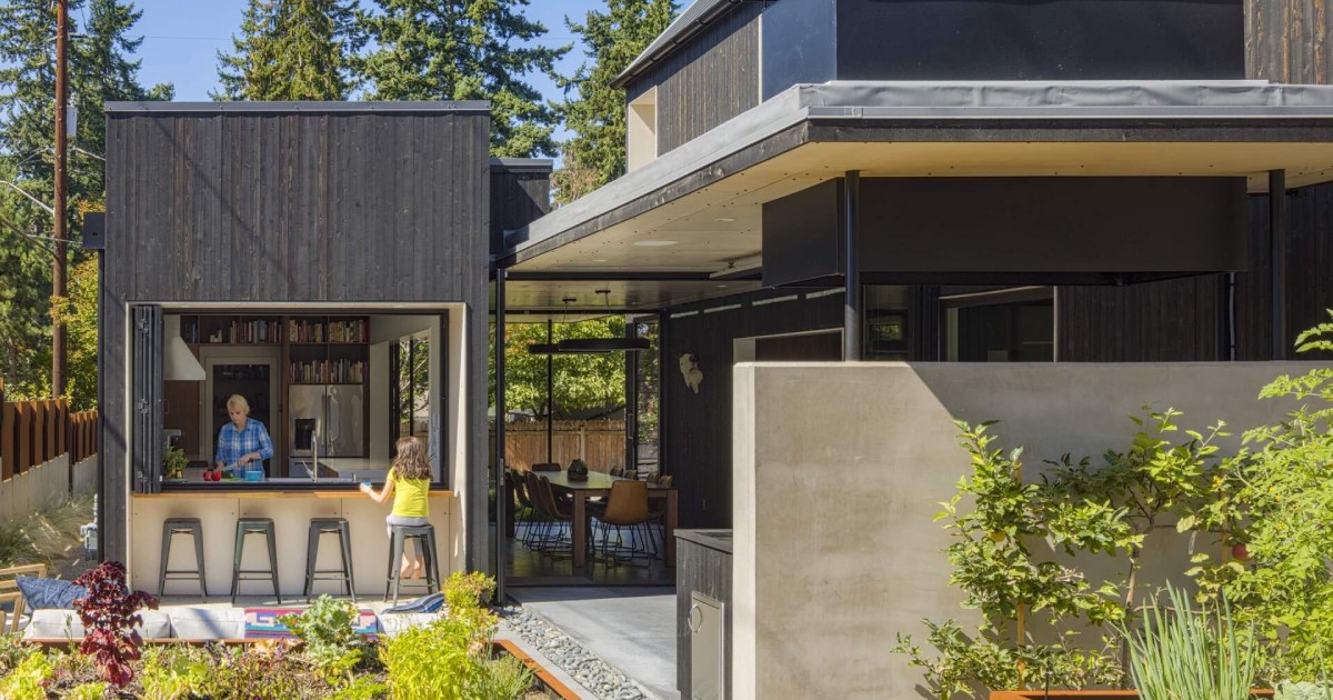 A Clever Pass-Through Window Turns This Kitchen Into a Social Hub
