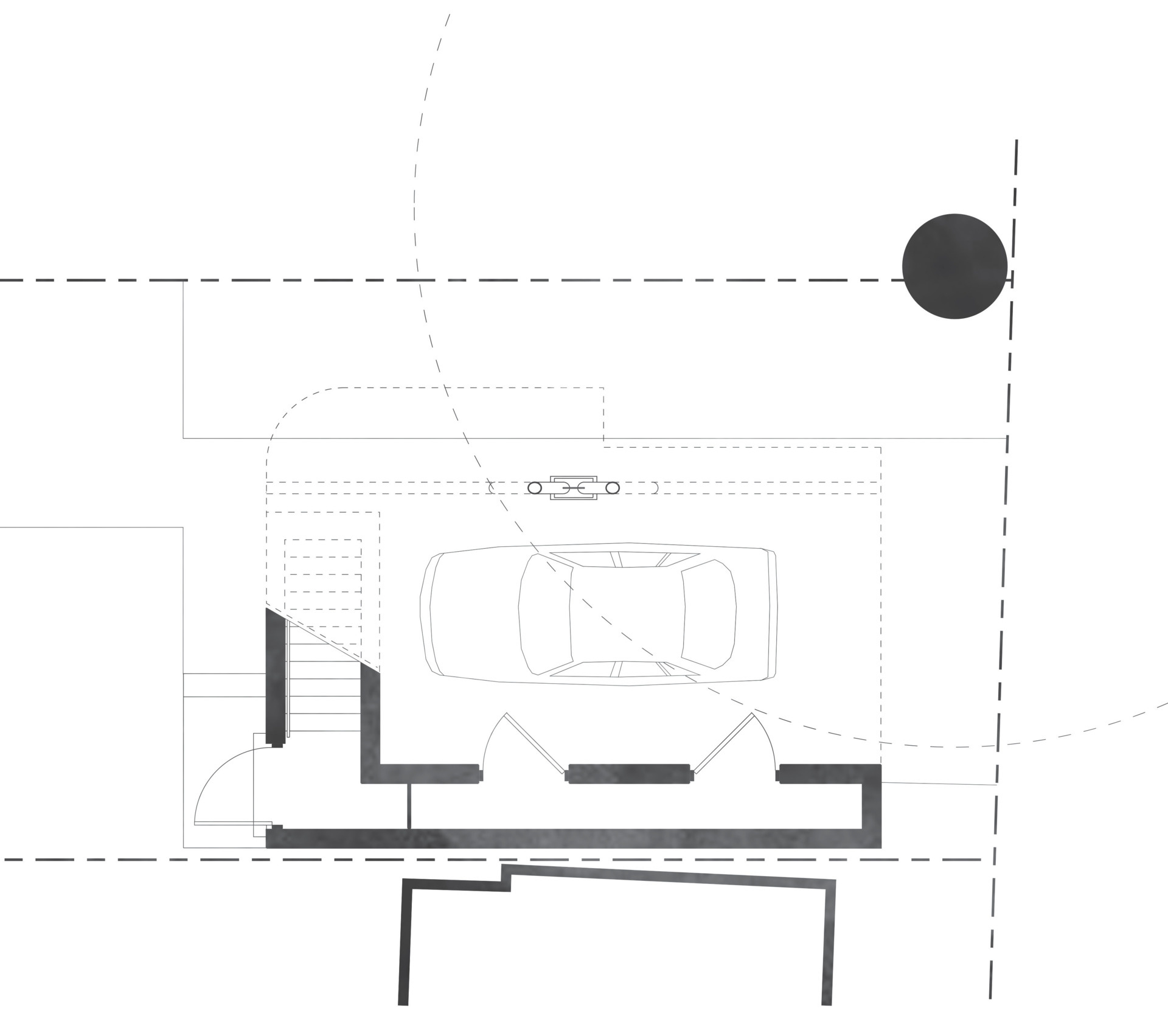 A compact laneway house rises above a carport to preserve a mature maple tree, blending retro-futuristic form with thoughtful interior design.