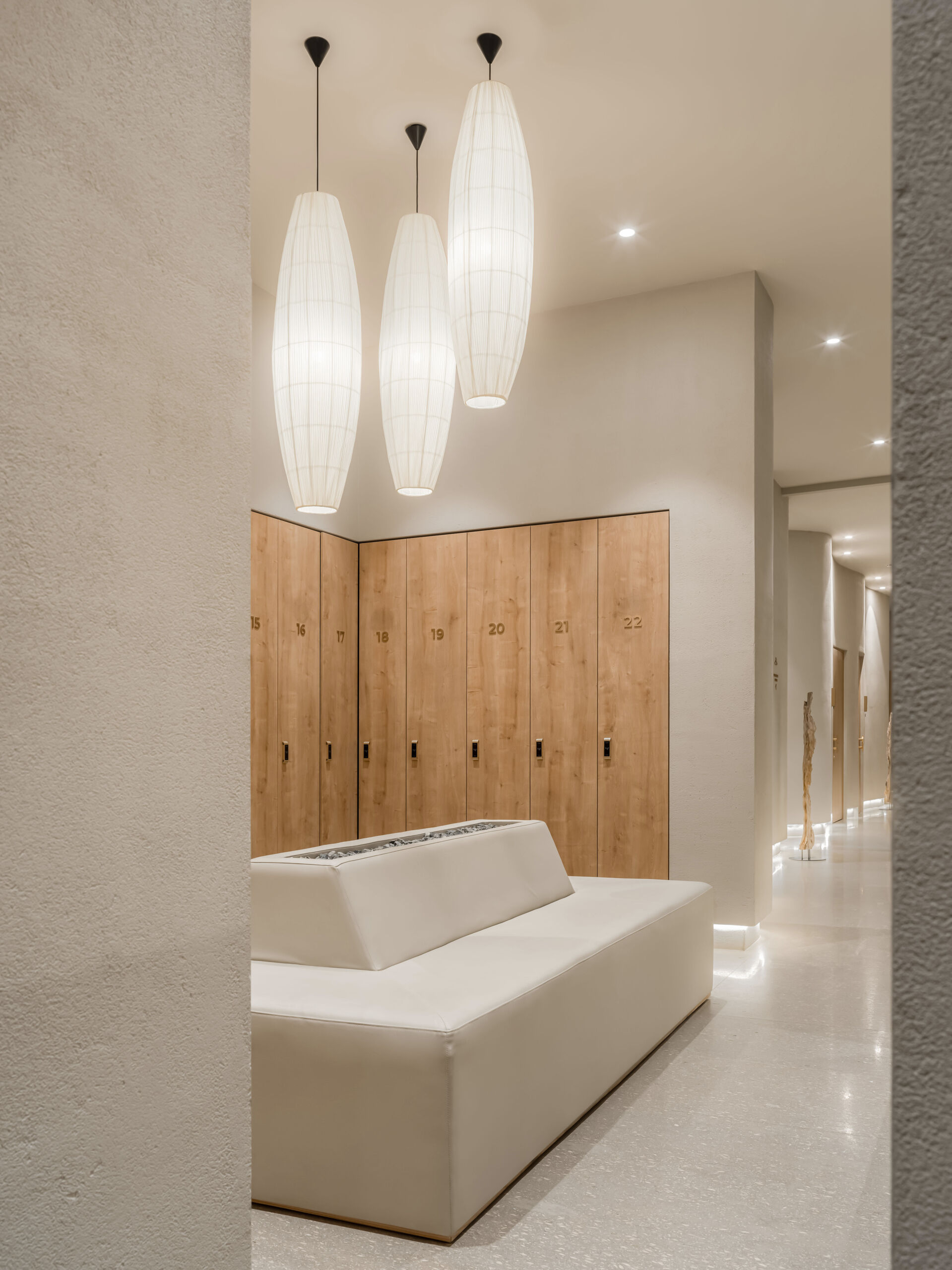 Step into a sensory cocoon on the first floor of SIAM SPA, where flowing corridors, sand-toned textures, and curved walls evoke the feeling of a peaceful, natural cave. Intimate lighting and tactile materials create a tranquil setting for massage and deep relaxation.