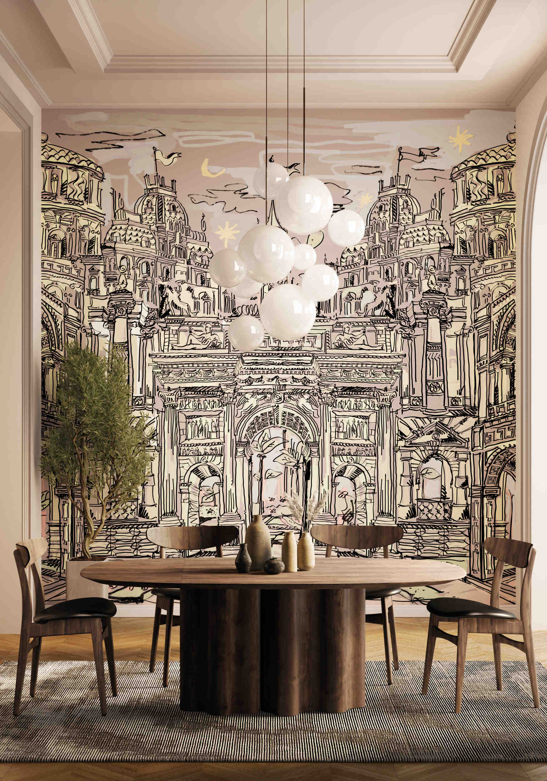 Illustrator Jacopo Ascari envisions a futuristic urban utopia, where fashion, architecture, and culture converge. Megalopolis is a layered visual diary of imagined cities, part collage, part celebration of human potential. Bold and expressive, the graphics reflect confidence in reinvention and collective creativity. It's less wallpaper, more visionary mural.