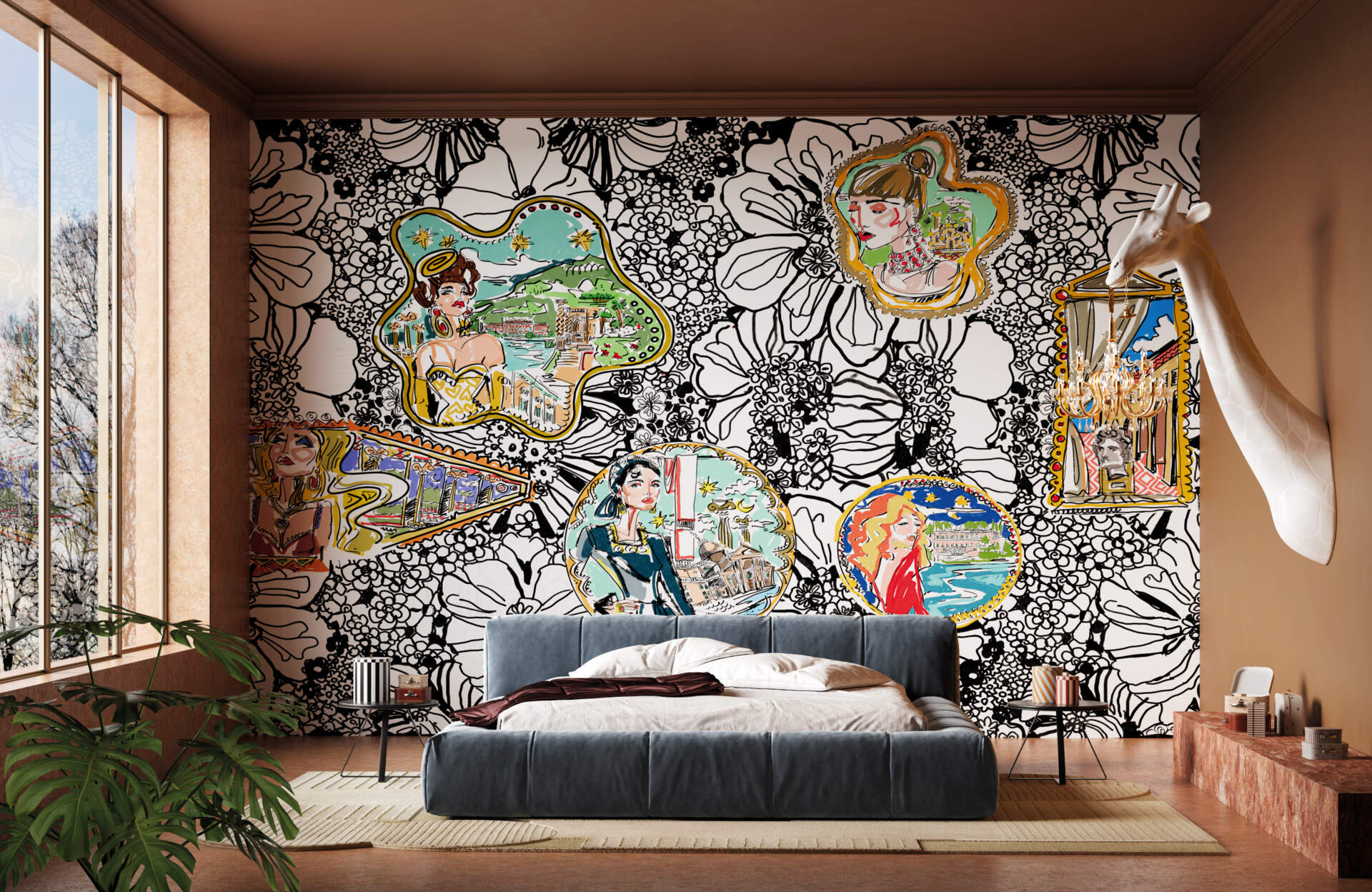 Illustrator Jacopo Ascari envisions a futuristic urban utopia, where fashion, architecture, and culture converge. Megalopolis is a layered visual diary of imagined cities, part collage, part celebration of human potential. Bold and expressive, the graphics reflect confidence in reinvention and collective creativity. It's less wallpaper, more visionary mural.