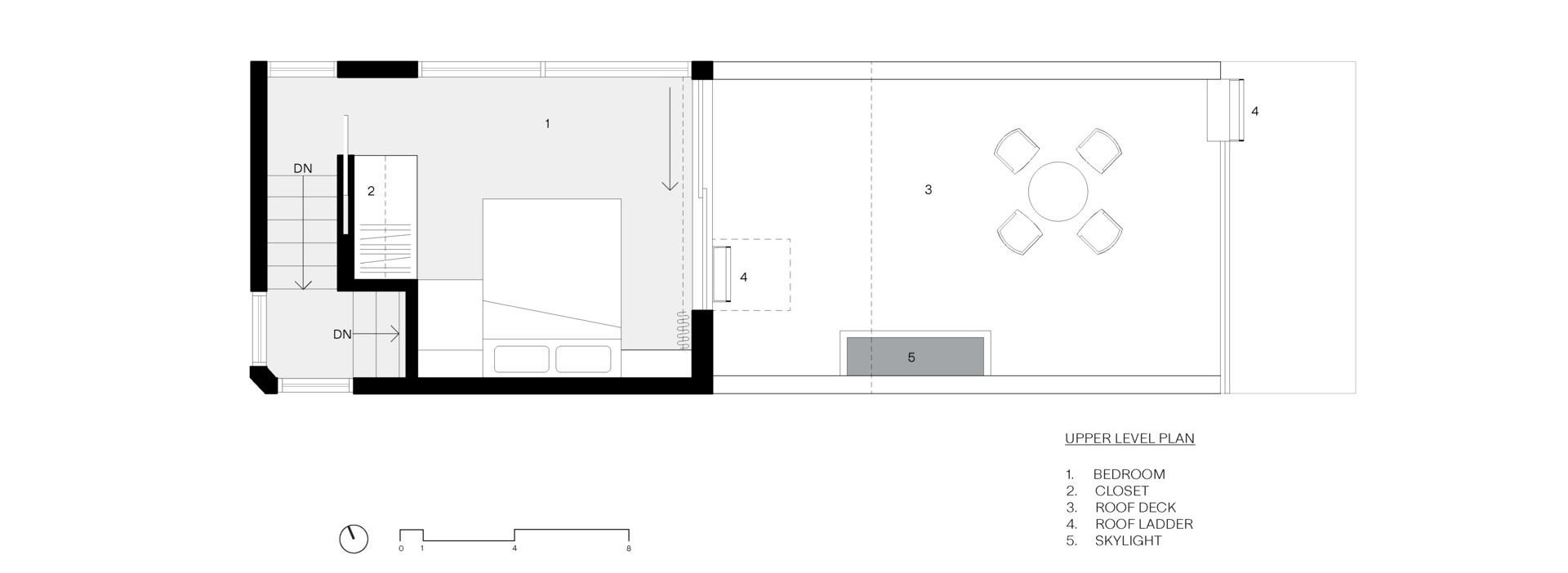 A compact floating house combines marine engineering with custom cabinetry, rooftop decks, and efficient small-space living.