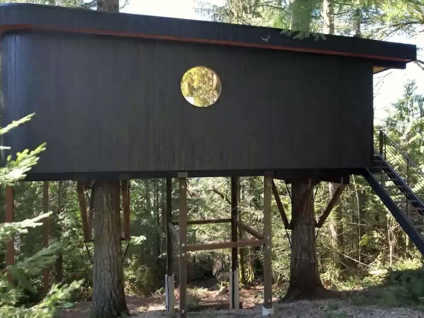 Step inside the Black Crane Treehouse, a midcentury-inspired artist retreat above Mission Lake, Washington. Built for creativity and reflection, it blends modern design with nature and hand-crafted details.