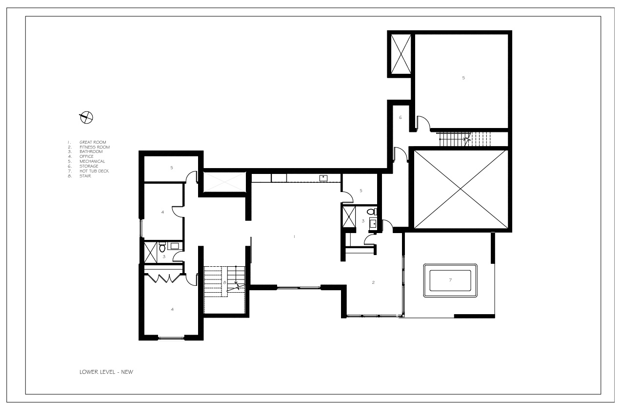 Site and floor plans show how the home was transformed within strict conservation limits.