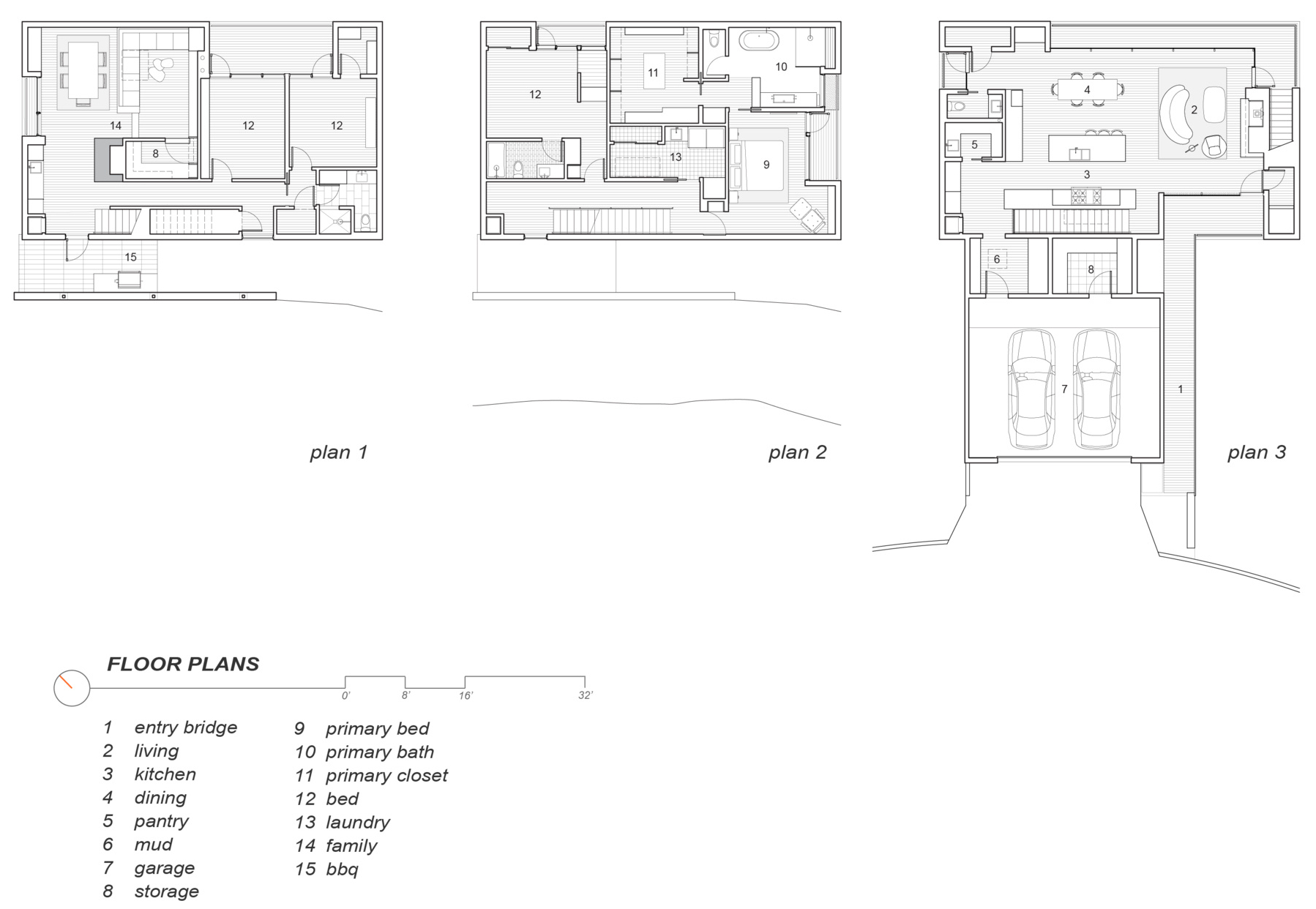 The floor plan for a modern house.