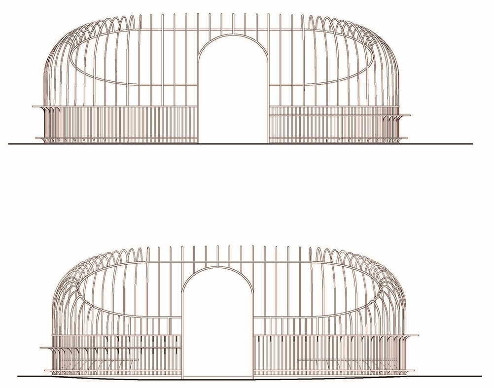 A serene urban pavilion in San Francisco’s Mission Rock, The Garden Party by Min Design reinterprets the Victorian greenhouse as a light-filled public space. With its curving form, custom detailing, and living canopy of integrated trees, this open-air installation invites pedestrians to pause, connect, and enjoy a moment of calm in the city.