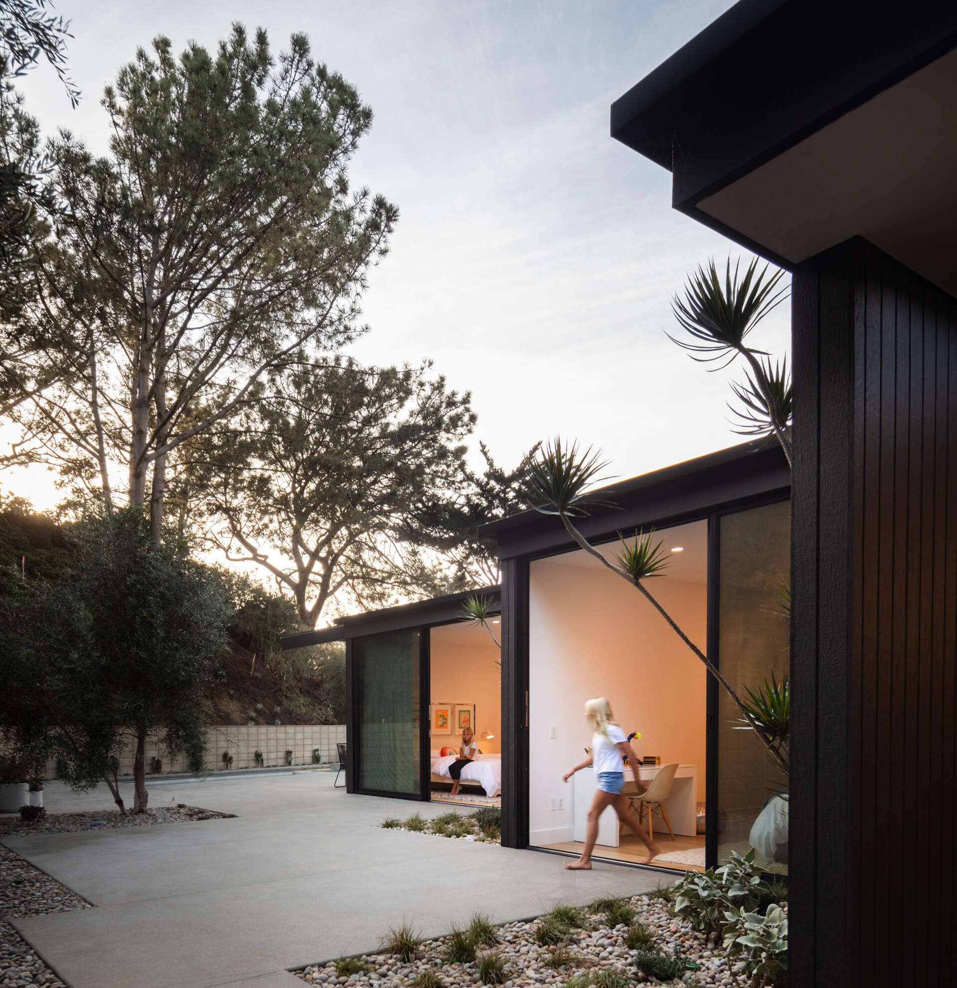 Each bedroom has direct access to patios, making the private spaces as connected to nature as the public ones.