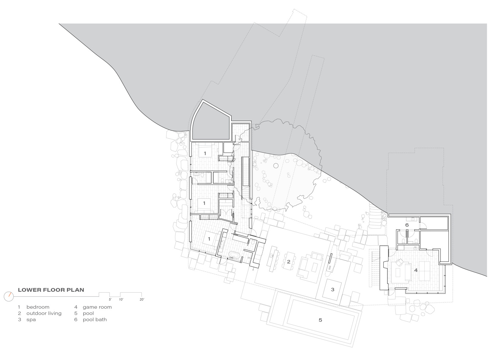 The floor plan of a modern home.