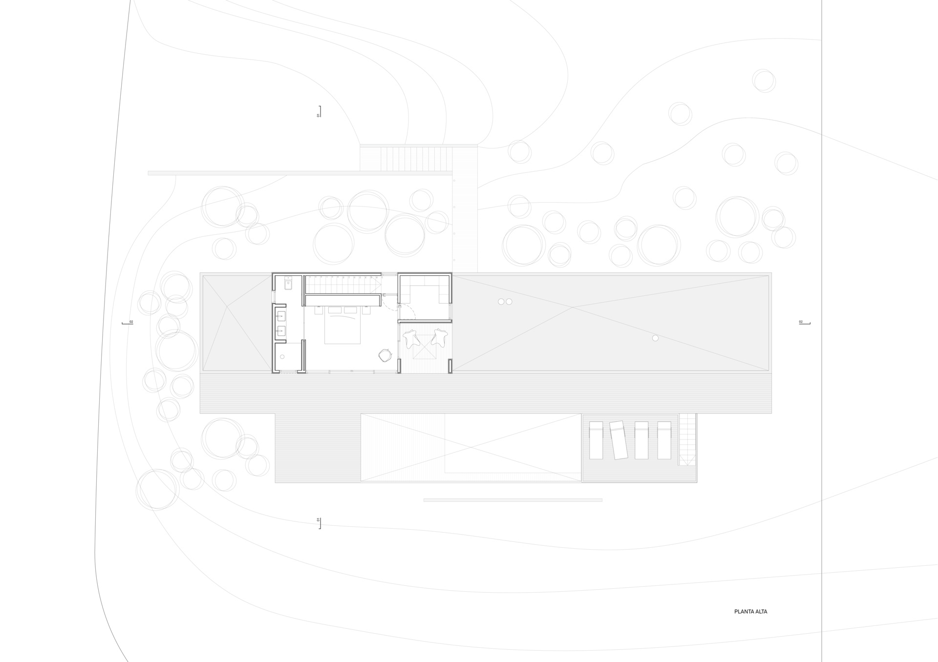 Architectural drawing for a modular coastal home with prefabricated construction.