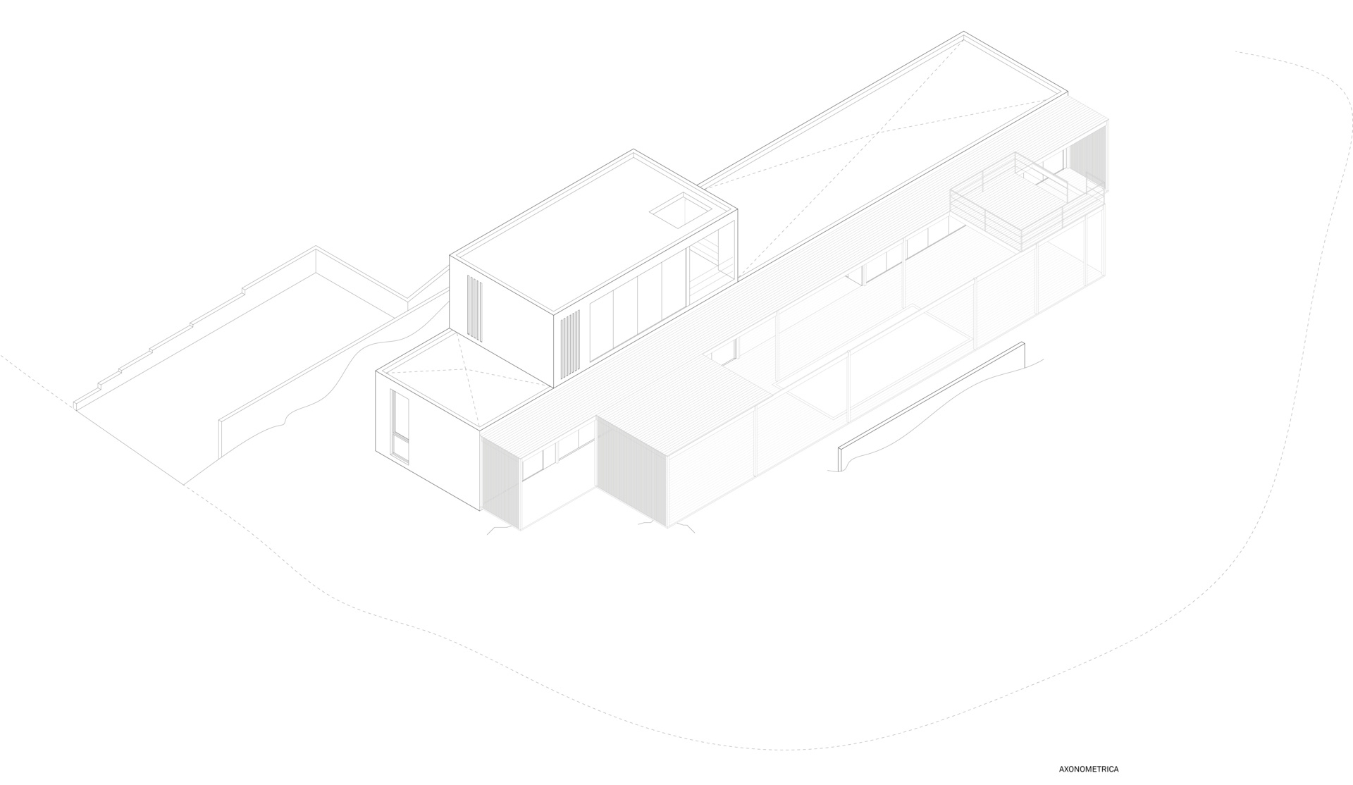 Architectural drawing for a modular coastal home with prefabricated construction.
