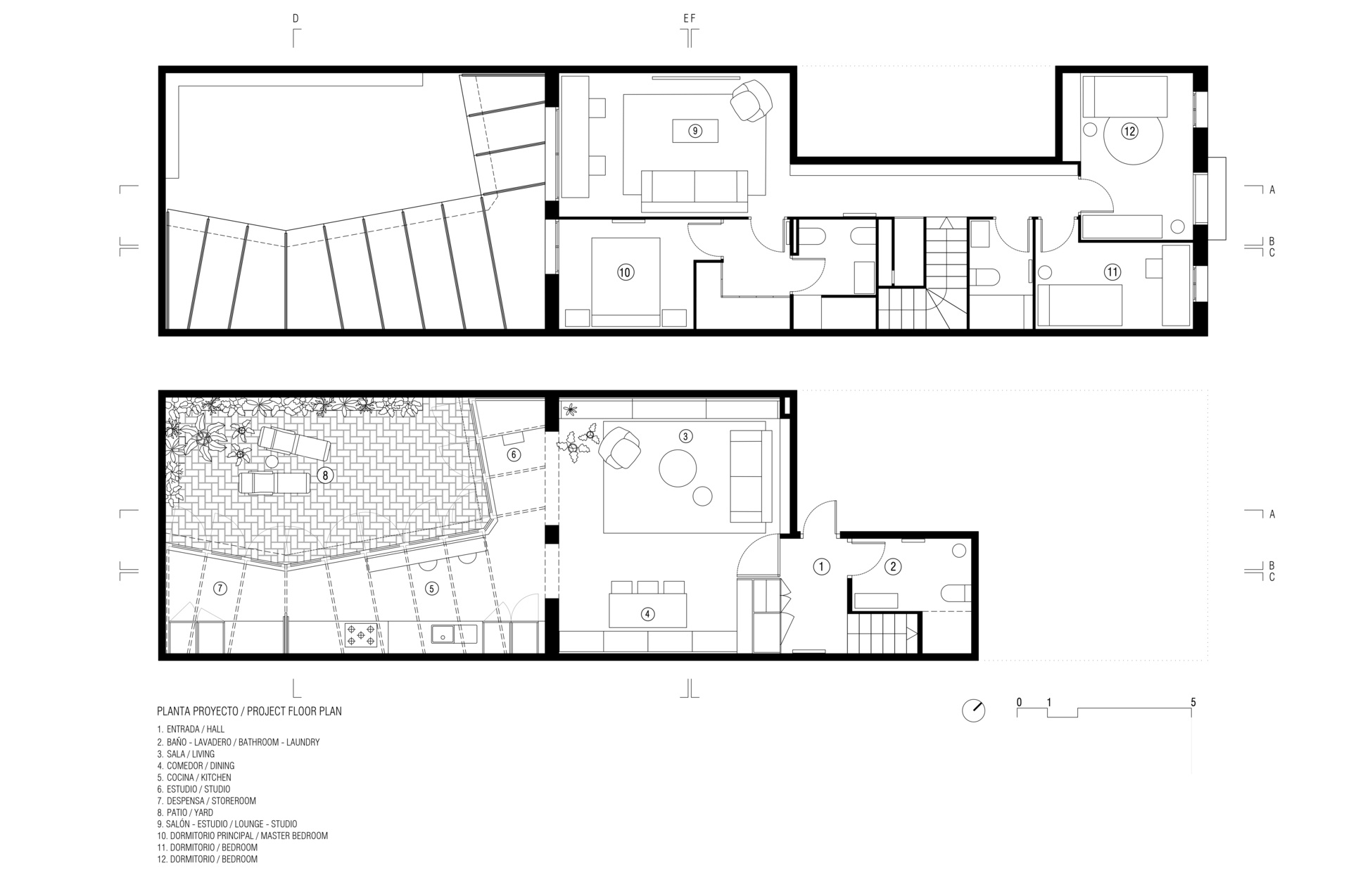 Architectural drawings for a home renovation and extension.