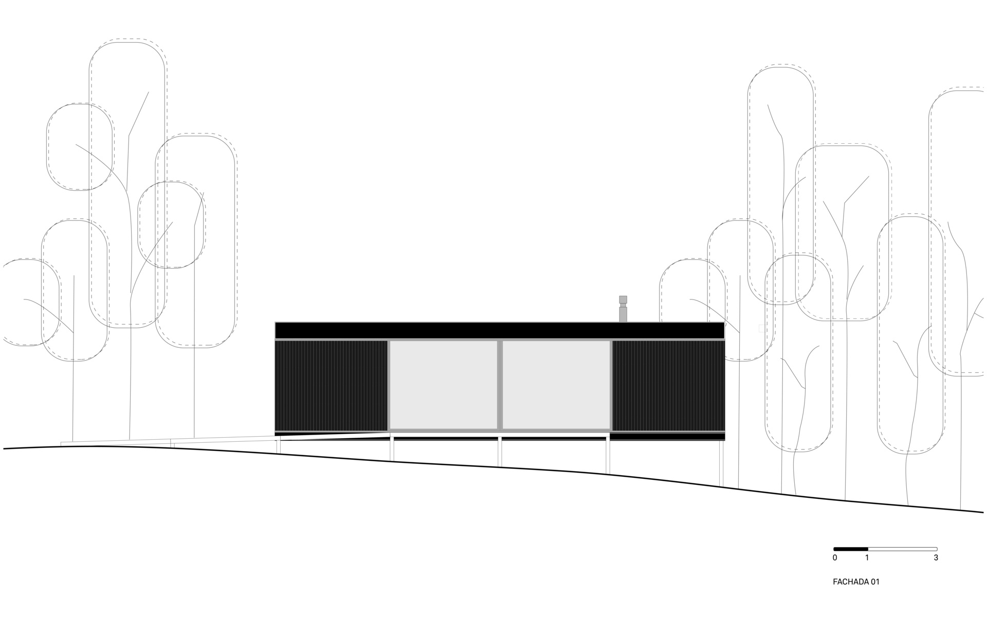 Architectural drawings of a small prefab home.