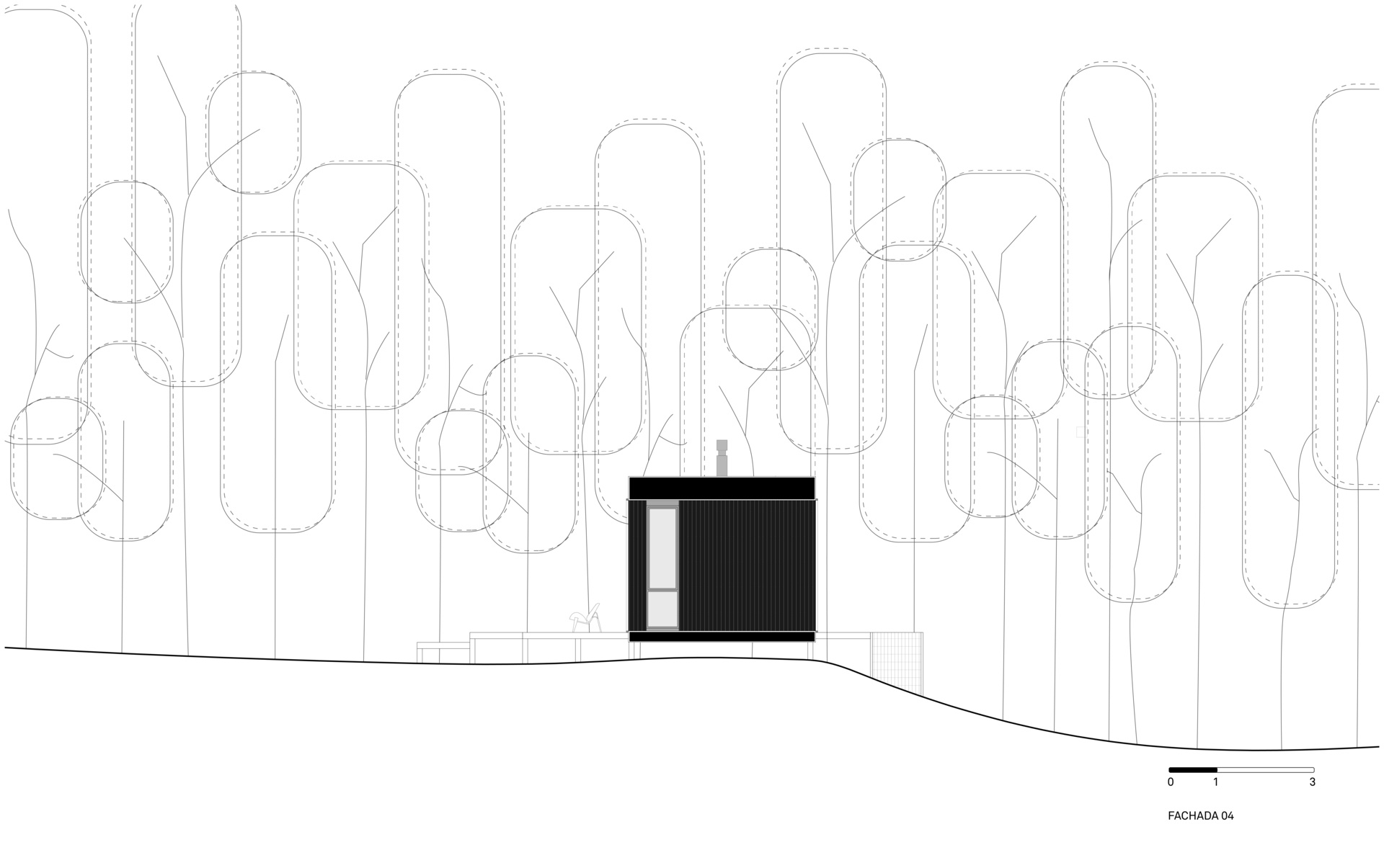 Architectural drawings of a small prefab home.
