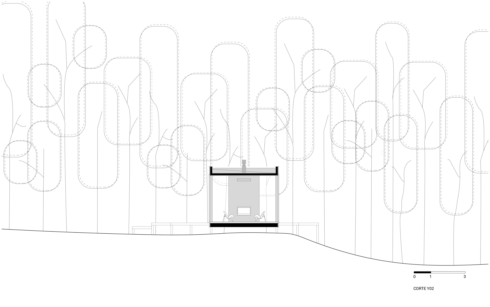 Architectural drawings of a small prefab home.