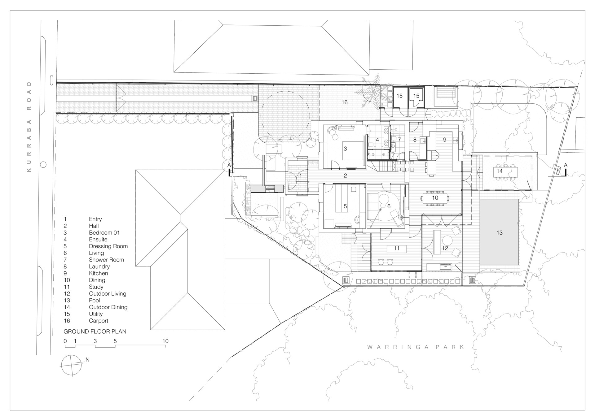 Architectural drawings for a historic house with sandstone and black steel structure.