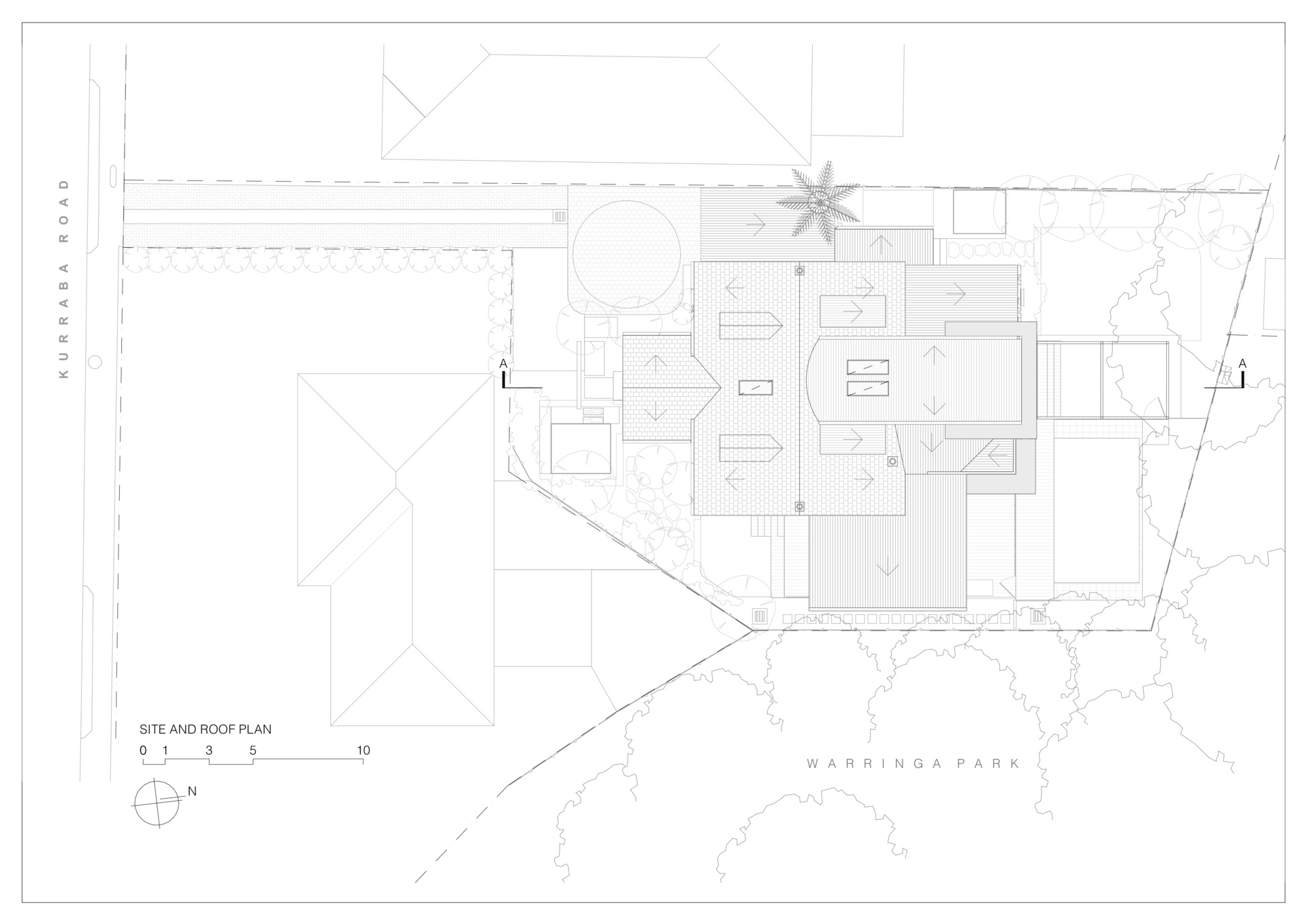 Architectural drawings for a historic house with sandstone and black steel structure.