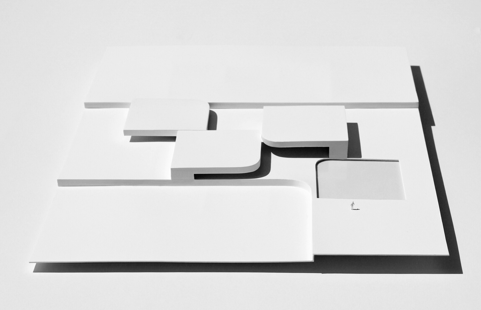 Architectural drawings for a modern sculptural house