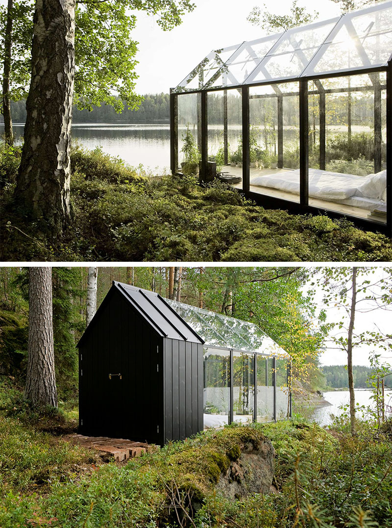 A modular greenhouse and shed designed by Ville Hara and Linda Bergroth combines storage, cultivation, and a bright retreat. Made from Finnish pine and glass, it’s a flexible garden structure with space for plants, tools, and even a bed.