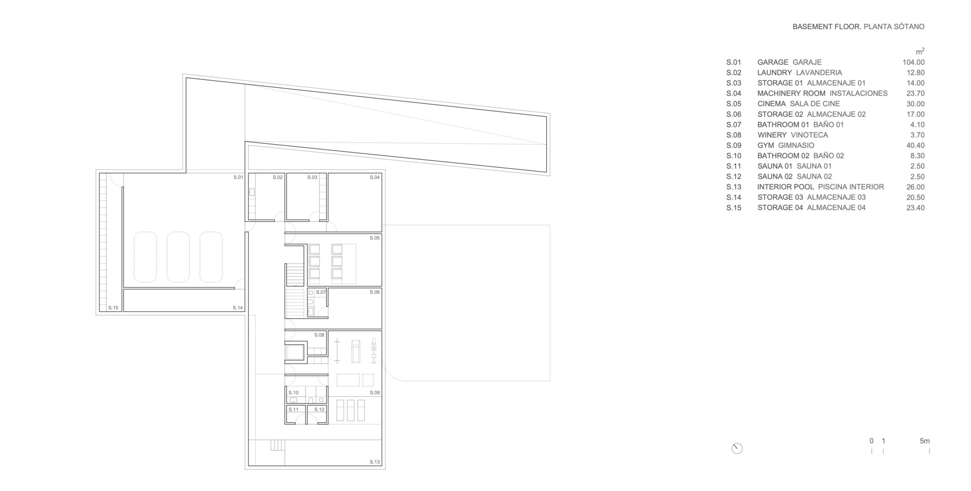 Architectural drawings for a modern sculptural house