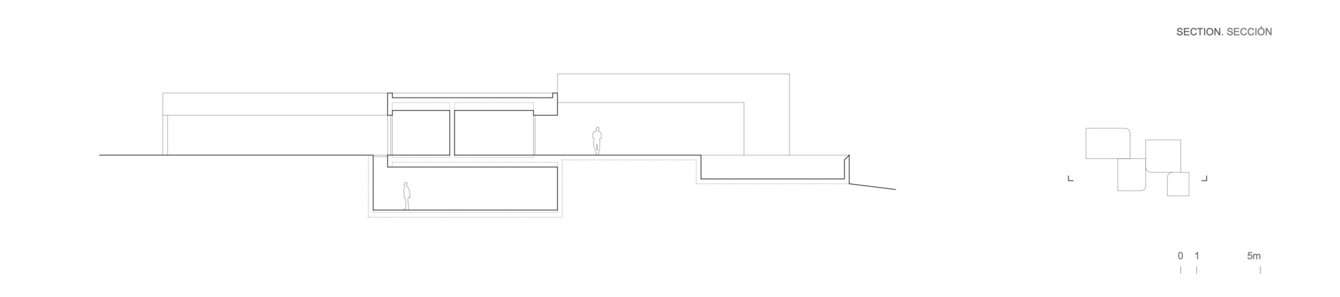 Architectural drawings for a modern sculptural house