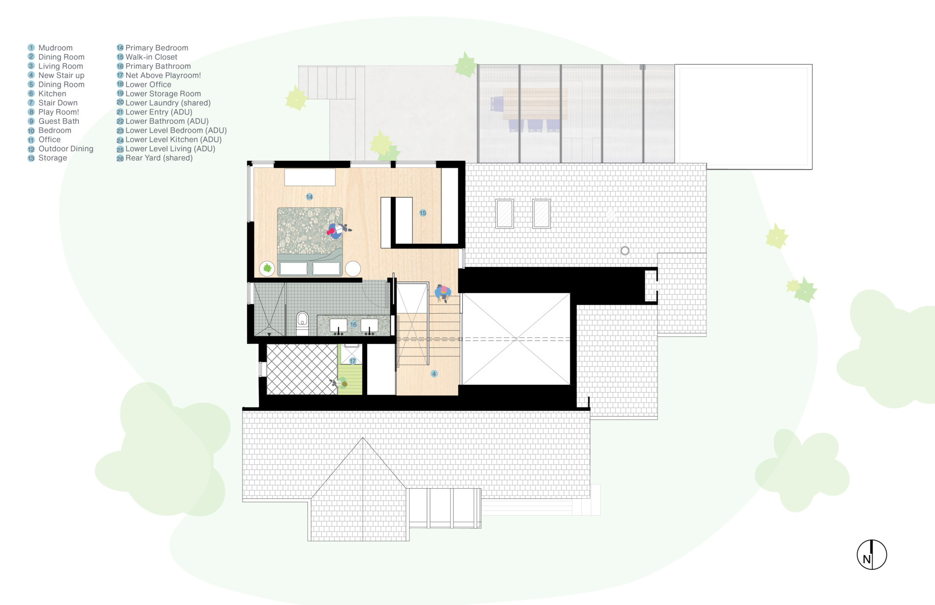 Architectural drawings for a renovated 1919 home.