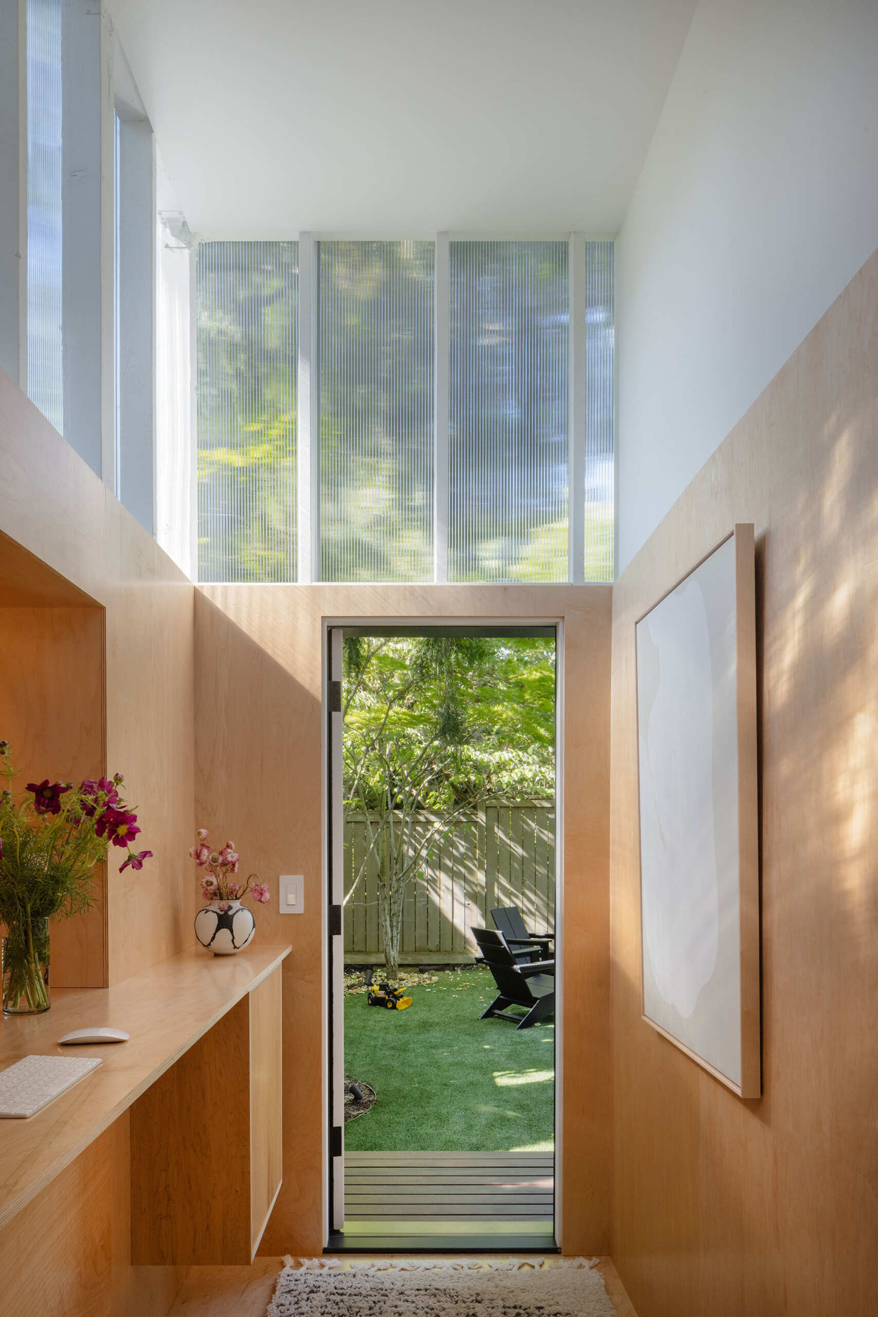 Step inside the finished WORK_shed, a light-filled backyard office designed for two. With cedar cladding, glowing clerestory panels, and warm birch interiors, this tiny structure feels calm, connected, and beautifully crafted.