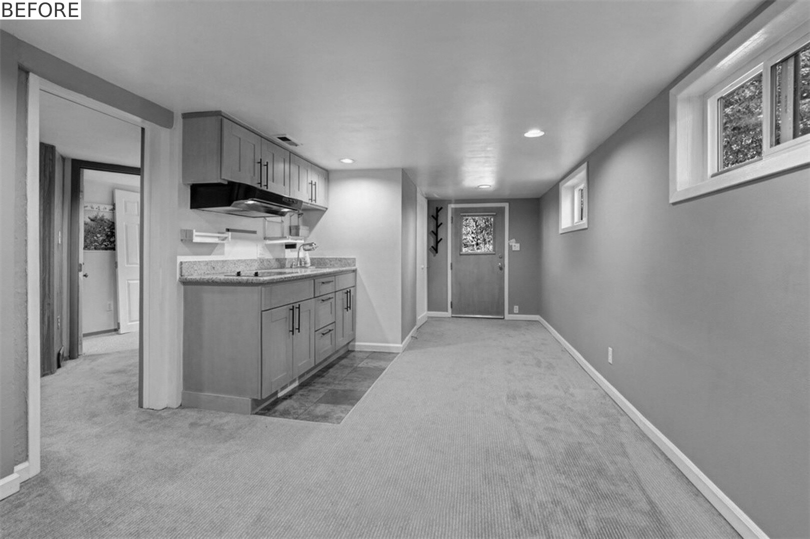 BEFORE - A reimagined basement with an ADU provides flexible living for extended family.