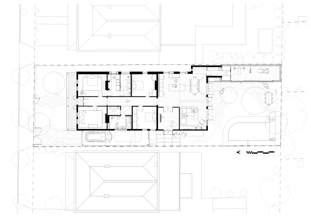 The floor plan of an updated Australian house.