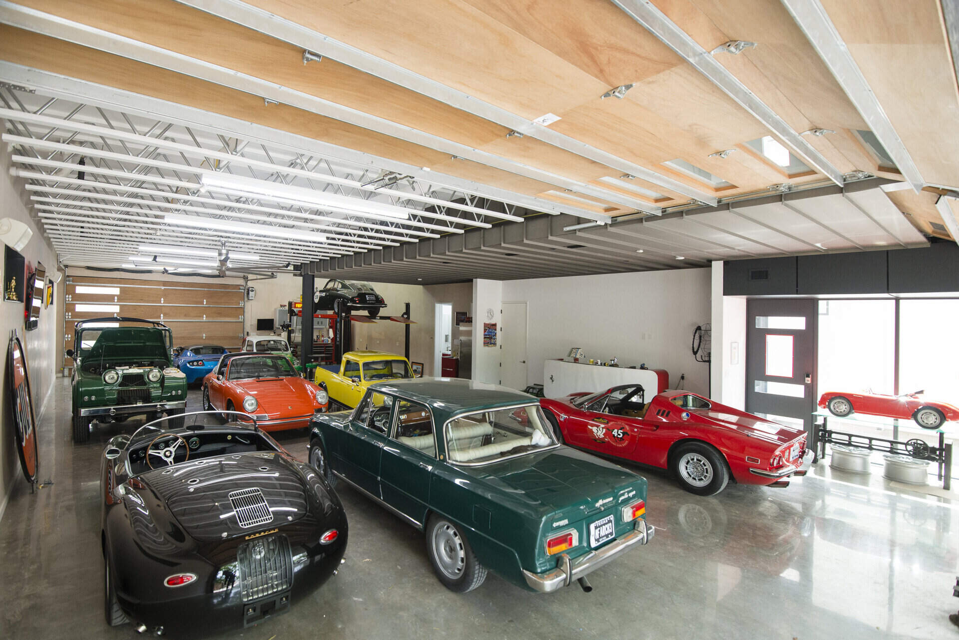 A modern house designed for vintage car lovers.