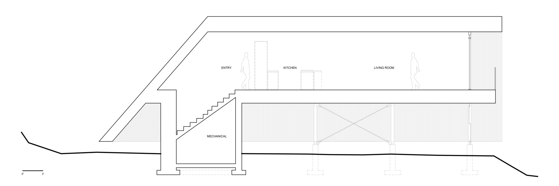 Architectural drawings of a modern cottage.