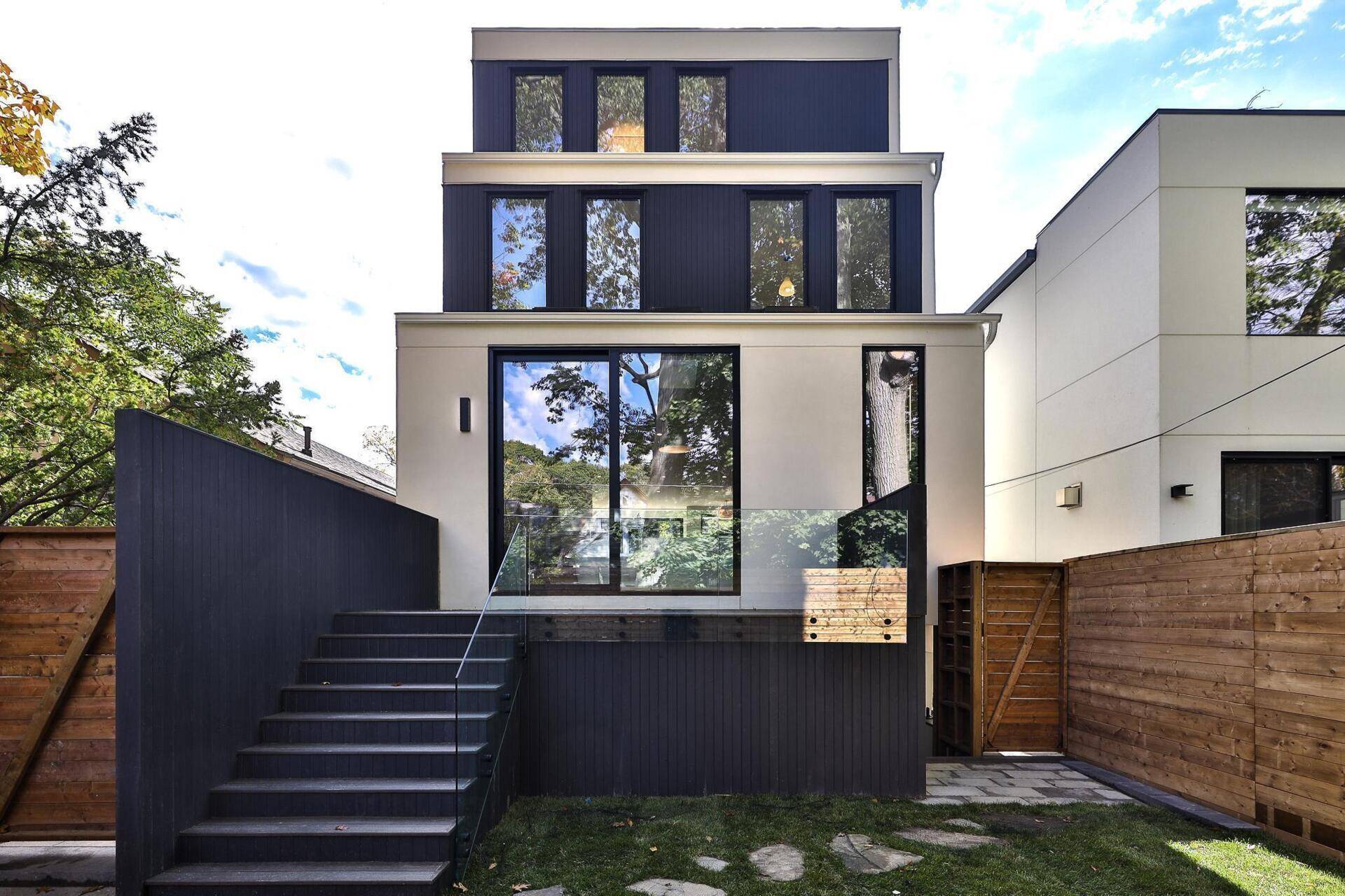 The rear facade of a modern Toronto home.