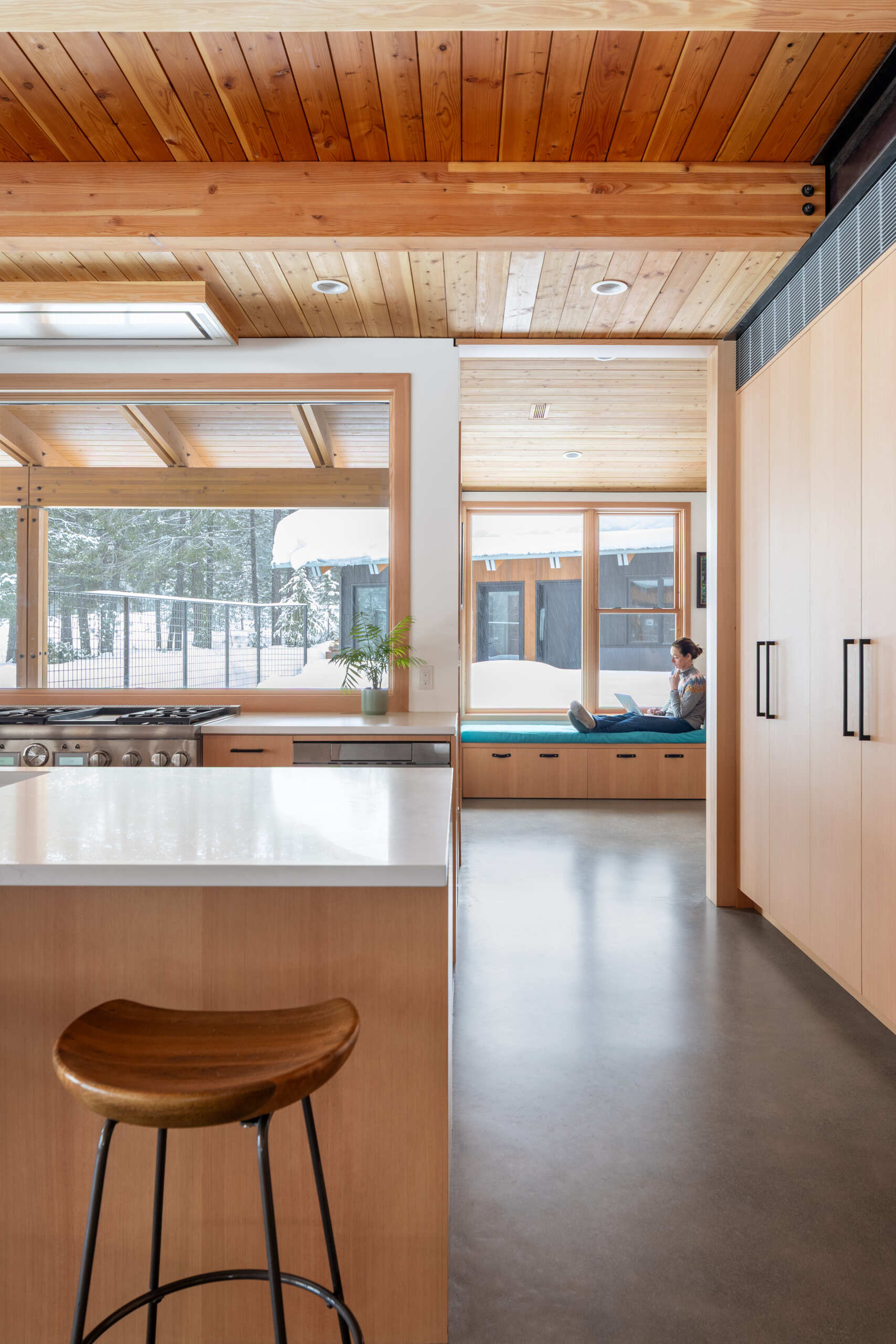 A custom kitchen designed for a former pastry chef, balancing comfort and function while remaining connected to the home’s light-filled living spaces.