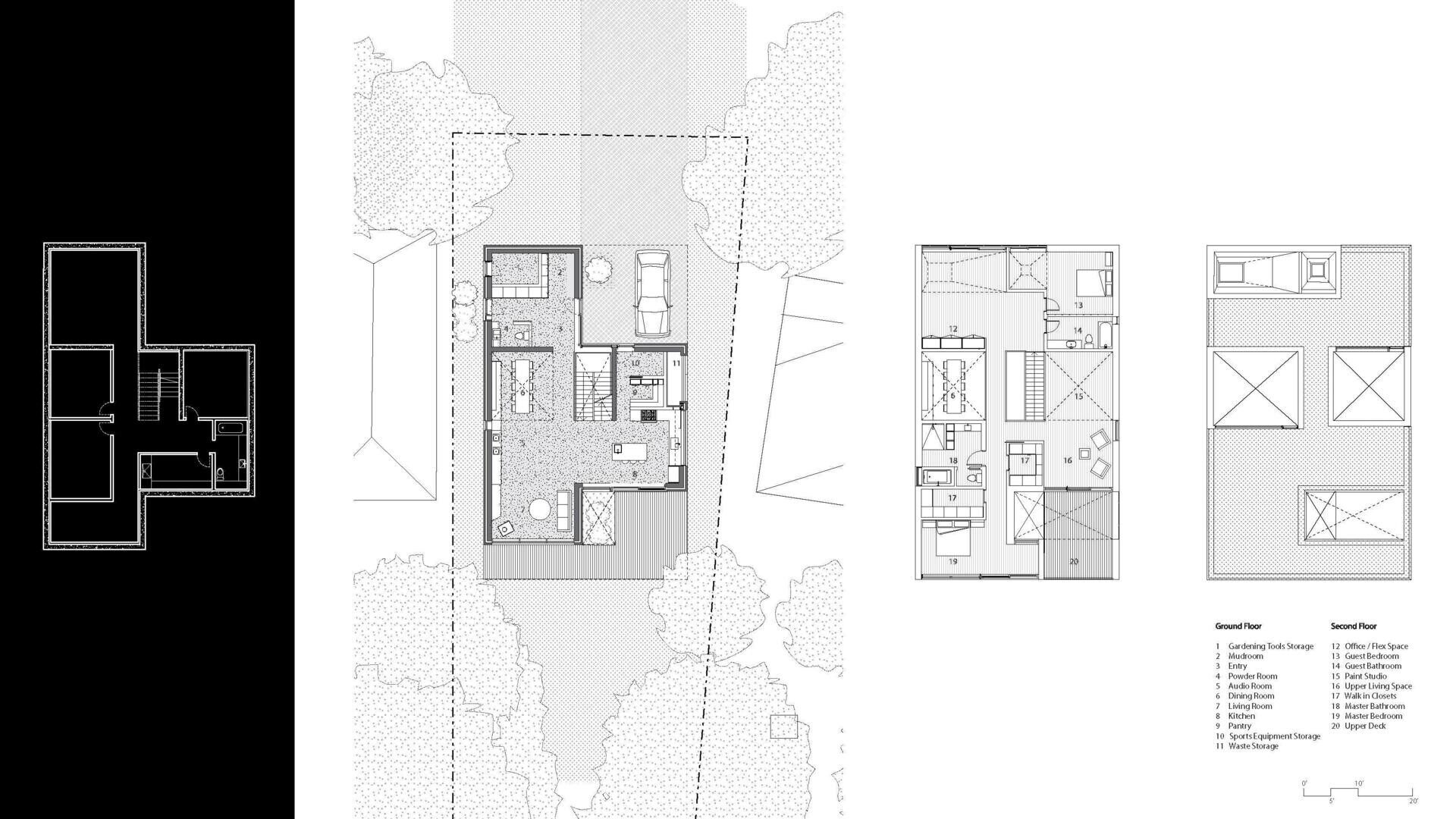 The architectural drawings reveal the full extent of the site, stretching from the tableland down the bluff to Lake Ontario.
