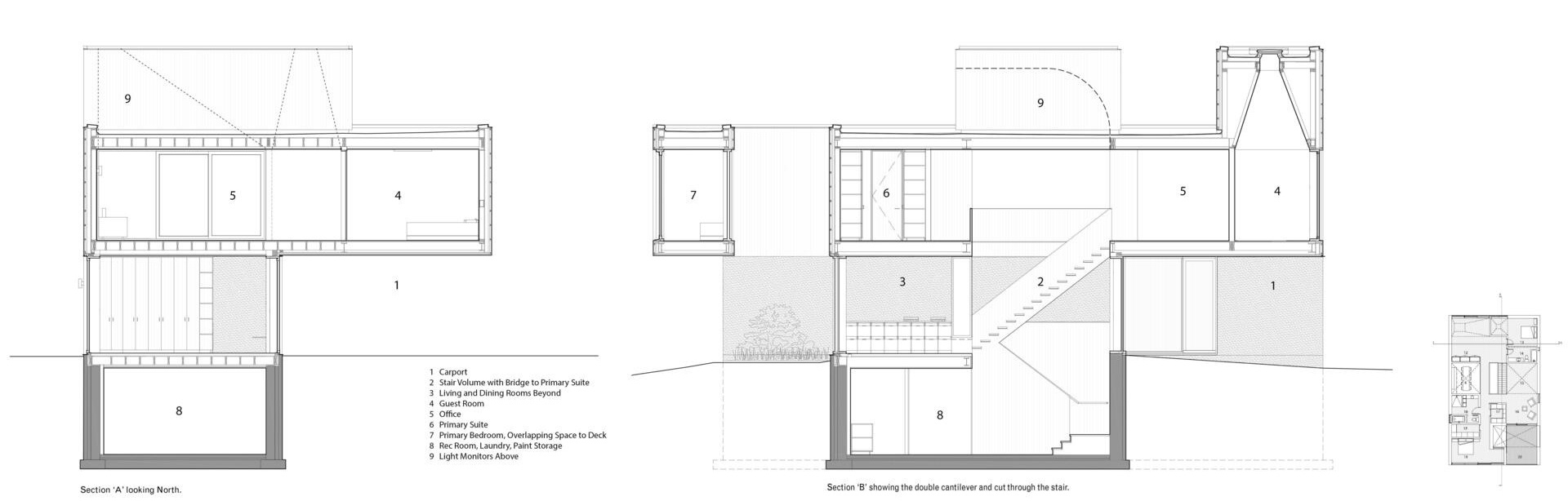 The architectural drawings reveal the full extent of the site, stretching from the tableland down the bluff to Lake Ontario.