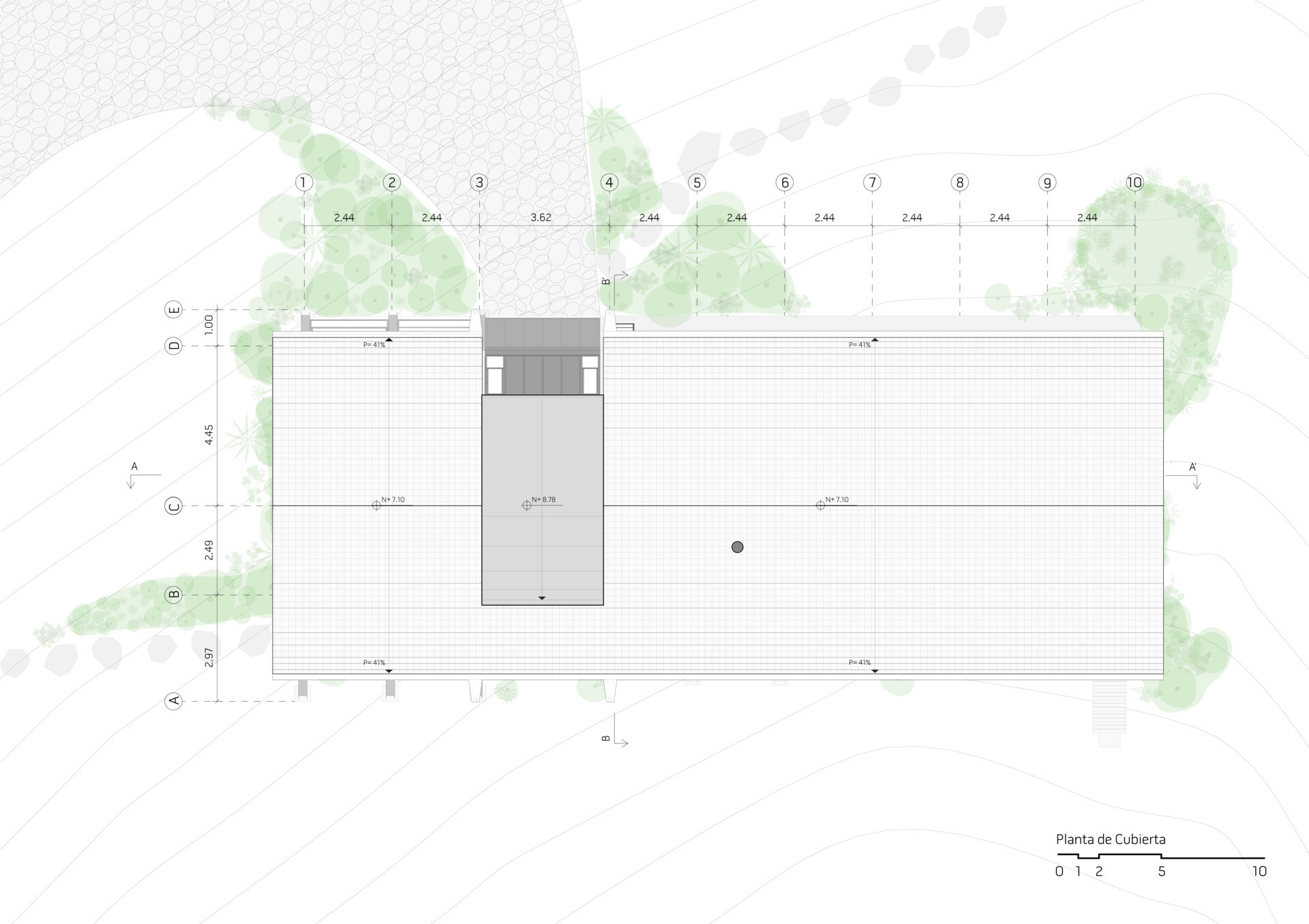 Floor plans reveal how the ribs, slope, and loft shape the entire structure of this modern home.