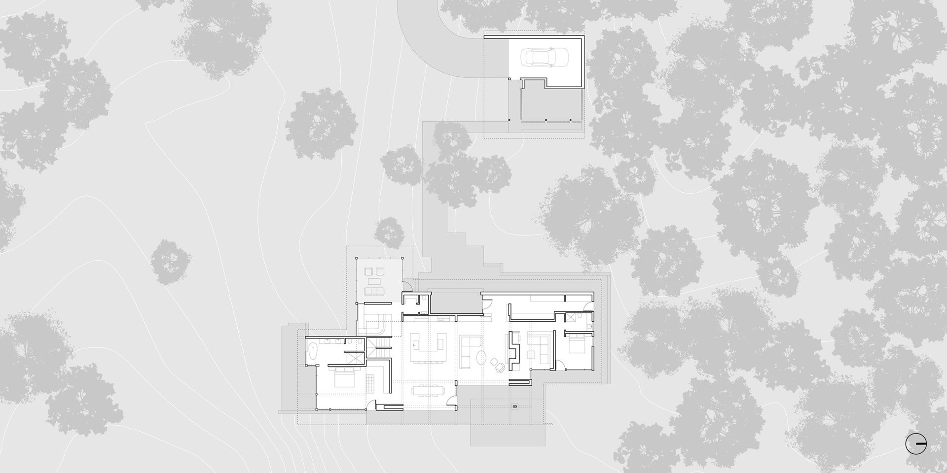 Los dibujos arquitectónicos revelan cómo esta casa de Ontario se integra cuidadosamente con las montañas de Malmo mientras se abre a la naturaleza.