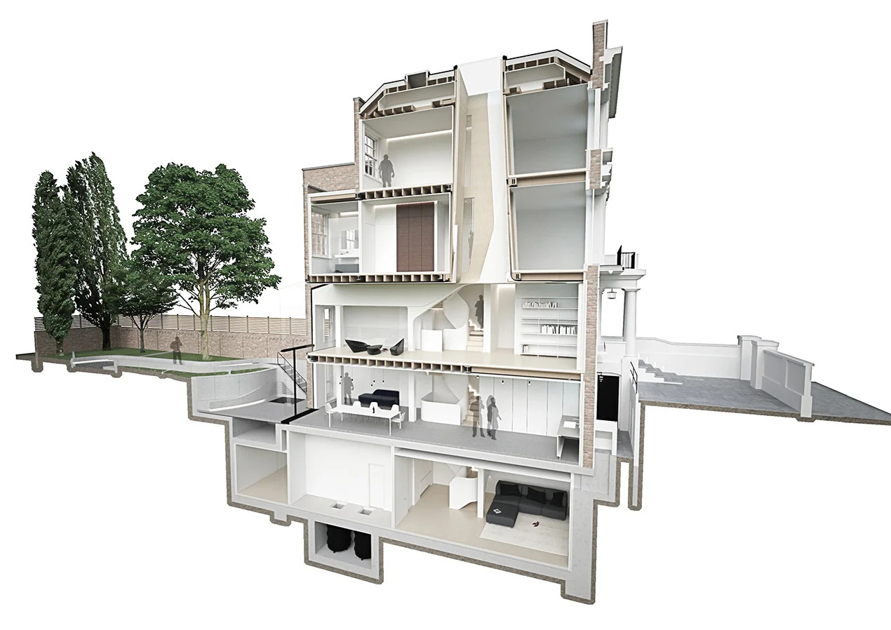 Inside a Victorian Kensington house transformed with skylights, a sculptural staircase, and a dramatic double height extension designed around light and flow.